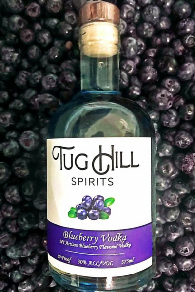 blueberries vodka liquor bottle